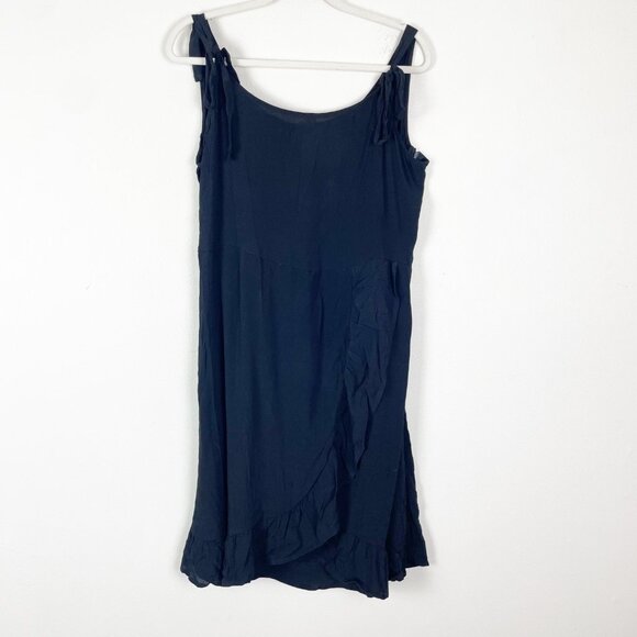 NWT Woven Kaela Mini Dress Cotton:On Size 18 US Black With Adjustable Tie Straps - Picture 2 of 10